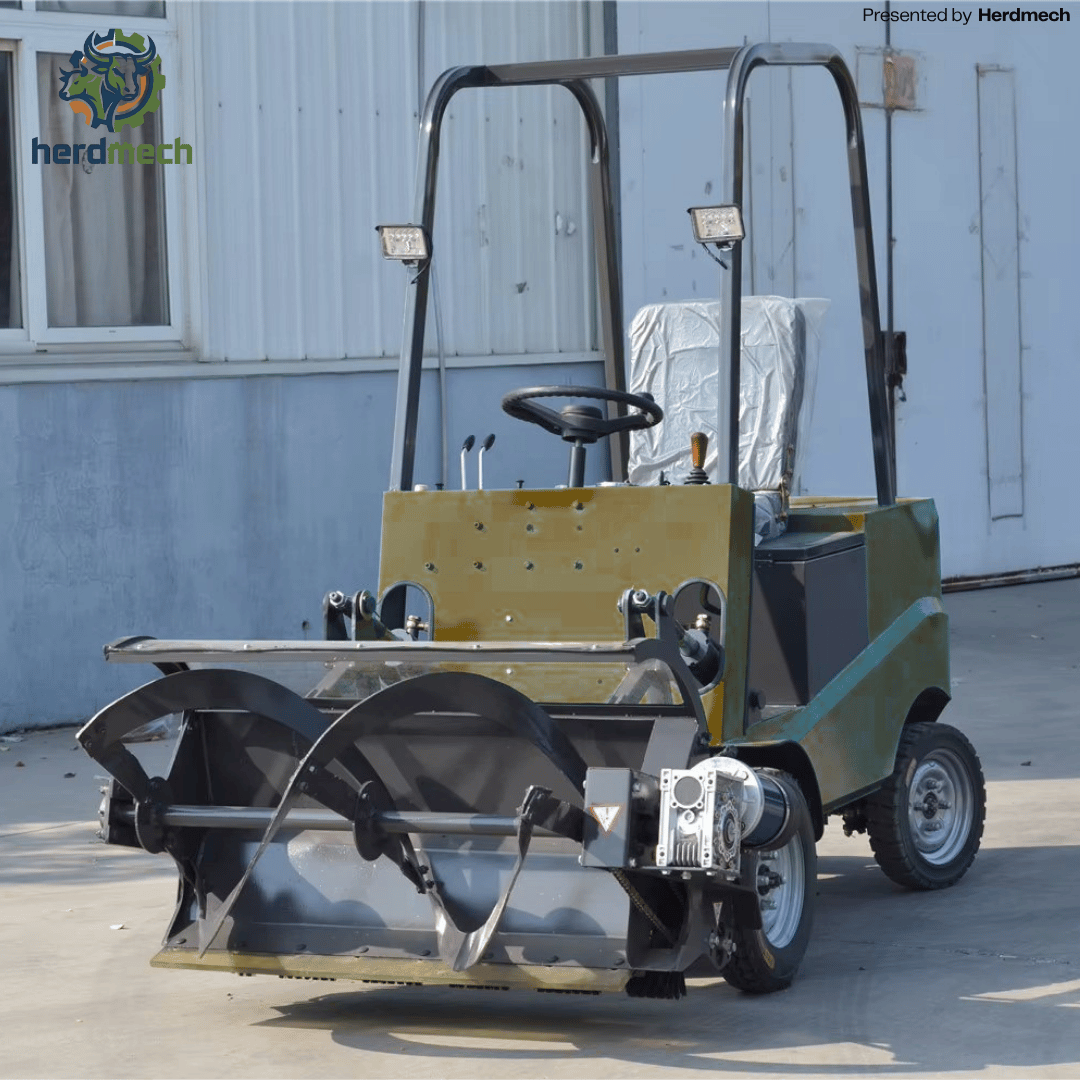 Electric Feed Pusher | Push & Sweep Integrated Livestock Feeding Machine