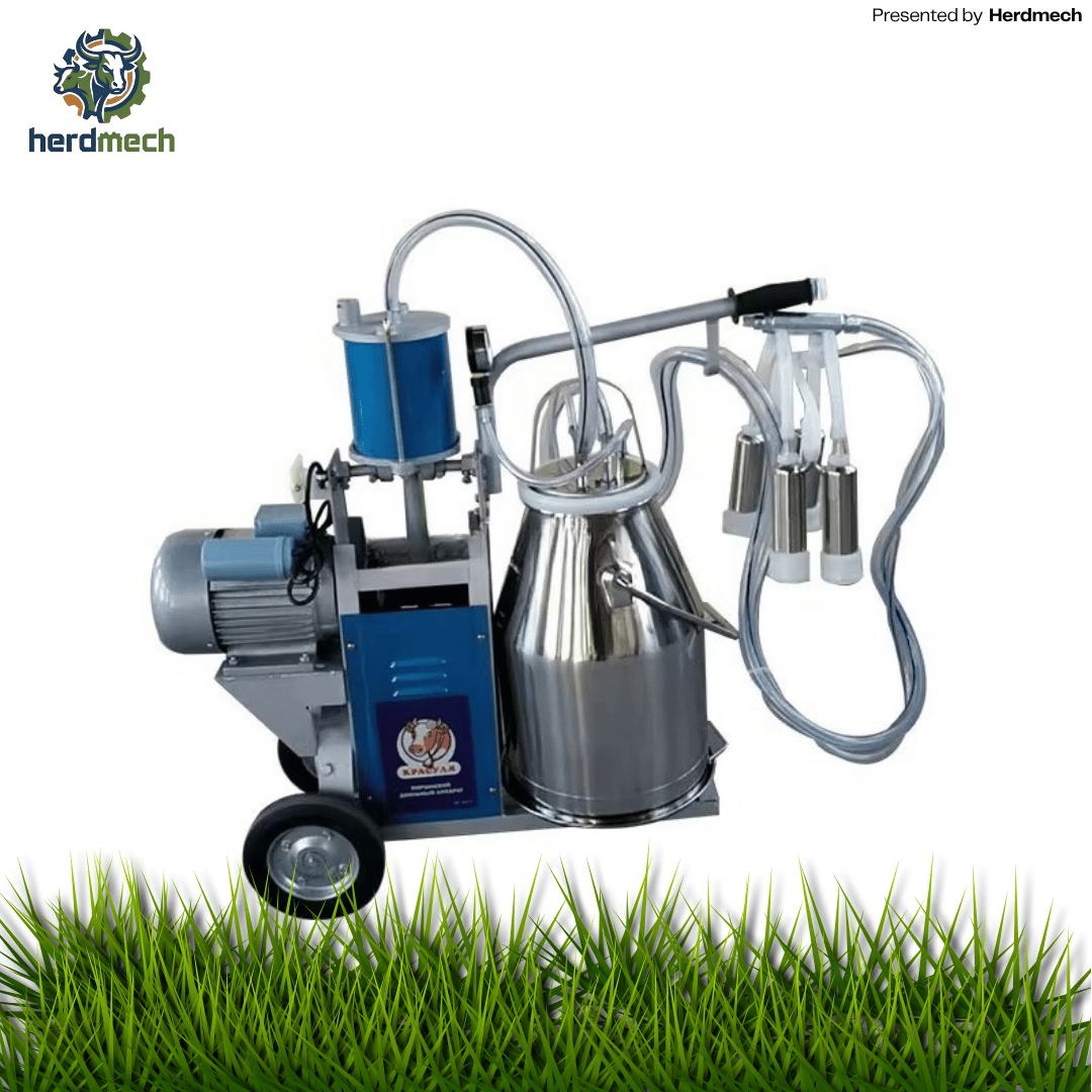 Portable Vacuum Milking Machine (HMM-I)- 304 Stainless Steel Mobile Milker Equipment