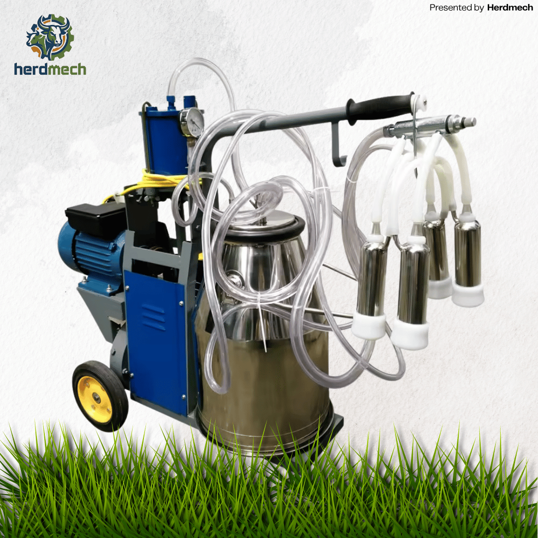 Portable Vacuum Milking Machine (HMM-I)- 304 Stainless Steel Mobile Milker Equipment