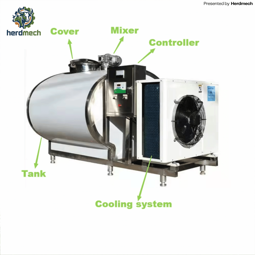 2000L Horizontal Milk Cooling Tank | Stainless Steel Bulk Milk Cooler