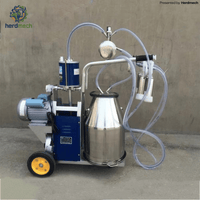 Portable Vacuum Milking Machine (HMM-II)- 304 Stainless Steel Mobile Milker Equipment