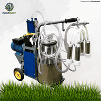 Portable Vacuum Milking Machine (HMM-I)- 304 Stainless Steel Mobile Milker Equipment