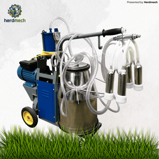 Portable Vacuum Milking Machine (HMM-I)- 304 Stainless Steel Mobile Milker Equipment